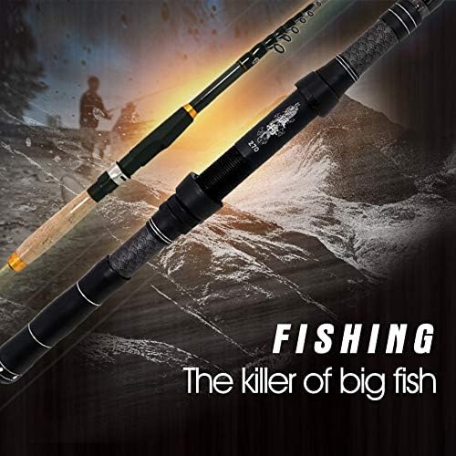 伸縮式釣り竿 カーボンファイバースピニングロッド スロー木製ハンドル