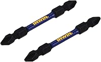 Vista 2 de IRWIN Tools IWAF32DEPH22 Impact Performance Series Destornillador de doble extremo Número-2 Phillips Power Bit, 2 1/2 pulgadas, paquete de 2