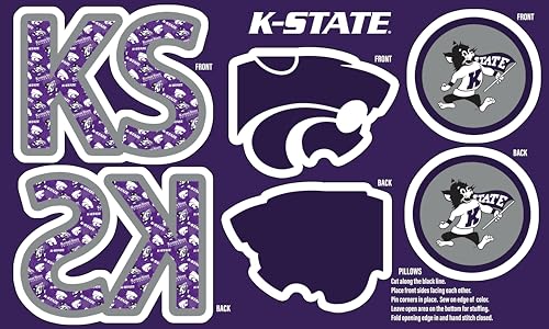 Official Licensed Kansas State University Minky DIY Pillow Project. Cut, Sew, and Stuff-Each Panel yields 3 Pillows