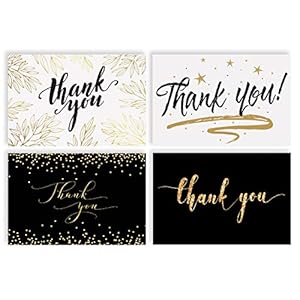 Better-Office-Products-Thank-You-Cards-with-Envelopes-100-Pack-4-x-6-inch-4-Cover-Designs-Blank-Inside-All-Occasions-Baby-Showers-Graduation-and-Weddings-Elegant-Collection-100-Pack