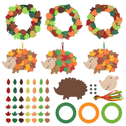9 Stück Igel Bastelset Herbst Basteln Kinder,Bastelset Kinder ab 2 3 4 5 6...