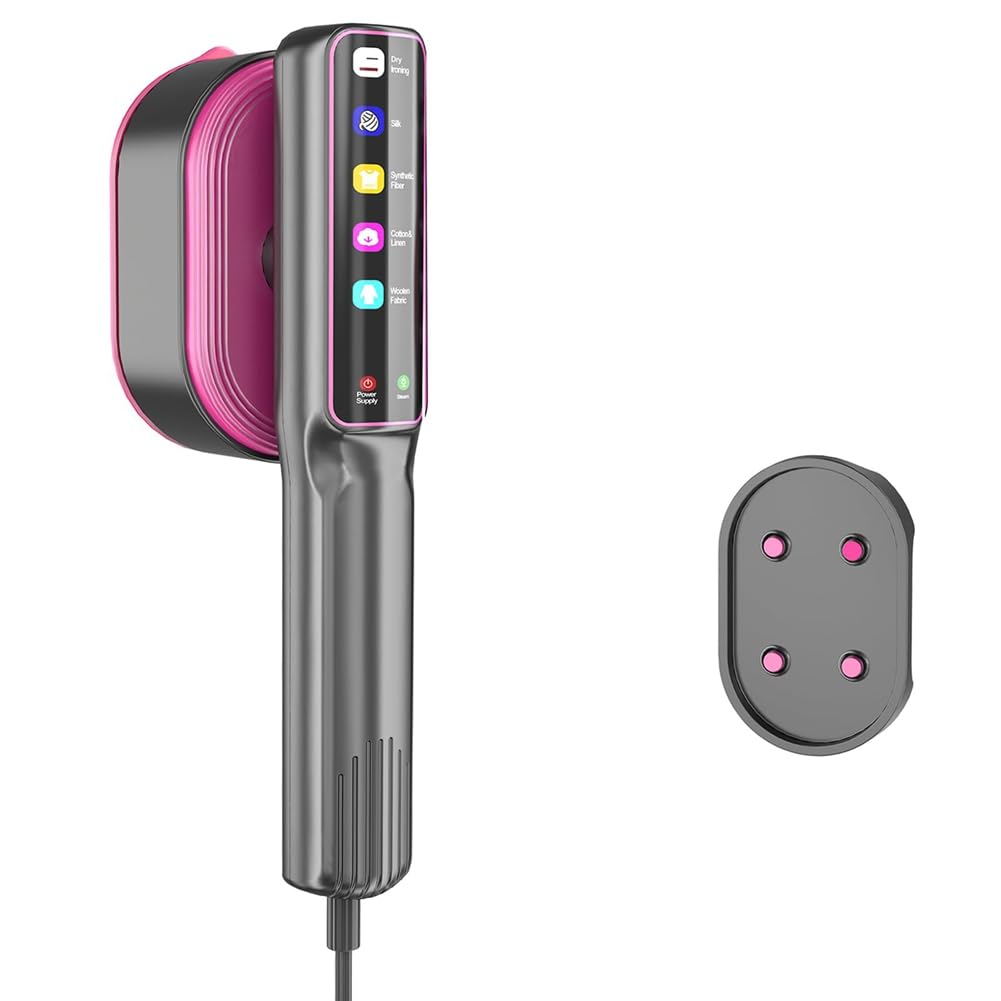 1200 W Żelazko parowe LCD Touch 5 przenośne, ręczne do ubrań, szybkie nagrzewanie, wtyczka europejska