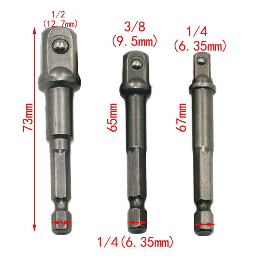 8 szt. Adapter Gniazda Udarowego, Zestaw Nasadek Wiertarskich Adapter Gniazda Wiertarskiego Adapter Gniazda 8-pak Sześciokątny Uchwyt na łeb Kwadratowy do Majsterkowania w Branży