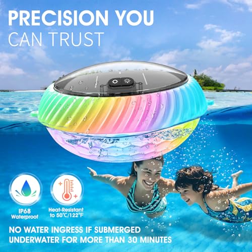 Goallim Floating Pool Lights Solar Powered, 7.6 Inch RGB Upper& Lower Color Changing Solar - image 5