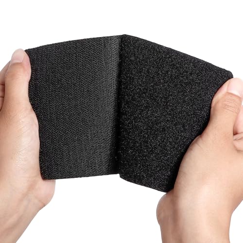 4x8 inch Hook and Loop Tape 6 Sets Strong Back Adhesive Fastener Nylon Heavy Duty Interlocking Tape for Sewing Wall Decorations Instead of Holes and Screws