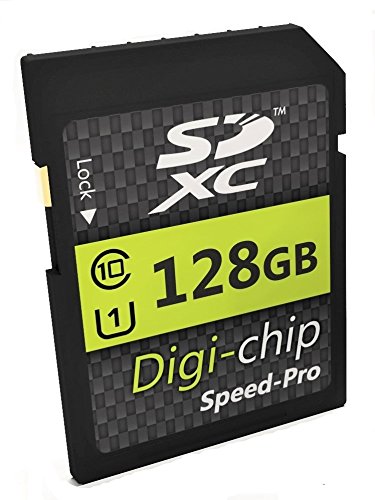 Digi Chip Carte Mémoire SDXC Classe 10 128 Go pour Appareils Photo Reflex Numériques Canon EOS M50, M100, M6, M5, 80D, 2000D, 40