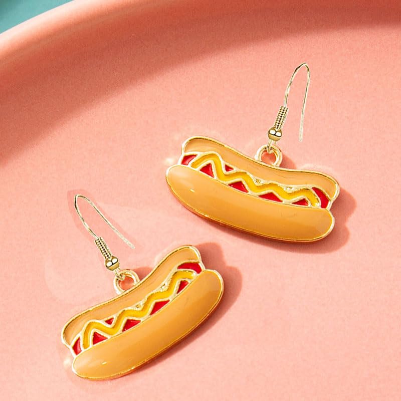Hot Dog Earrings for women Food Earrings Cute Pizza Hamburger Hoop Earrings Cola Bottle Dangle Earrings for Women Gewelry Gifts4