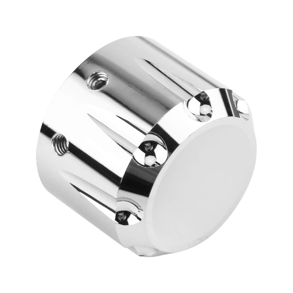 2 Pièces CNC Aluminium Moto Essieu Avant Crâne écrou Boulon Couvercle Capuchon Harley Essieu Couvre Moto écrou Breakout Couverture Avant 03 Electra Glide Softail Classique(Argent électrolytique)