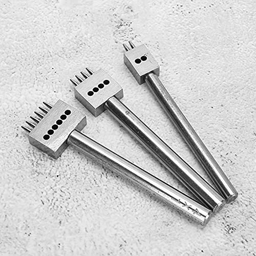 Image of Hole Punch Tool, Leather Craft Kits Durable Belt Punching Tool Spacing Hole Puncher Tool for Leather for DIY for Craft(Spacing 4mm (2+4+6))