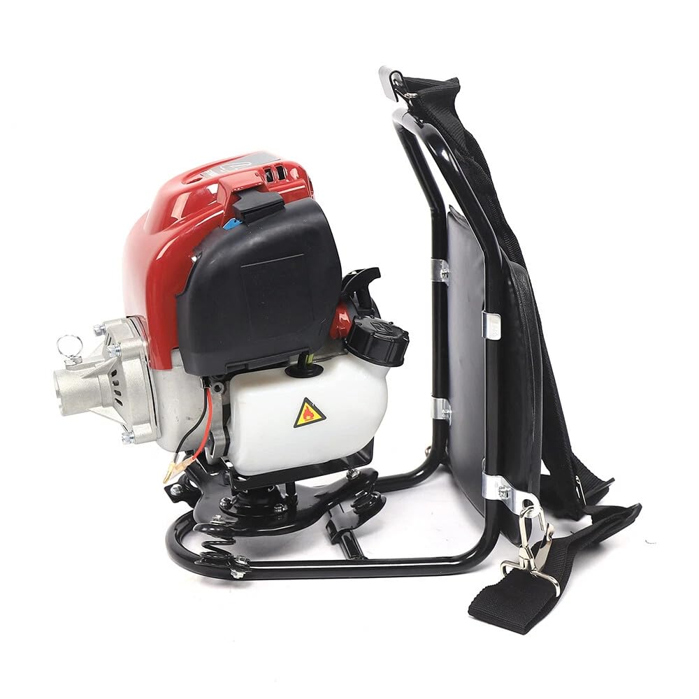Mochila 3 en 1, 4 tiempos, desbrozadora, desbrozadora de gasolina, con rueda de aflojamiento de 32 cm para deshierbar, cosechar, limpiar y excavar, 2800 rpm