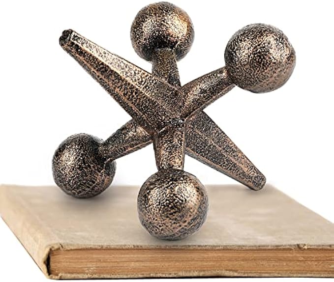 Tfro & Cile Cast Iron Jack Decor Metal Home Decoration Decorative Gold Shelf Bookend Doorstop Sculpture Rust Painted Paperweight