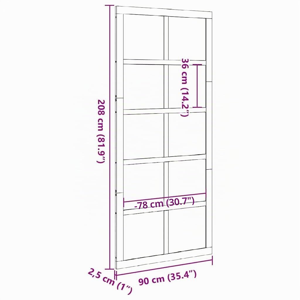 vidaXL Porta del fienile Bianco 90 x 2,5 x 208 cm Pino massello, Divisorio rettangolare per soggiorno, stile moderno con porta a soffietto, in legno di pino per decorare casa