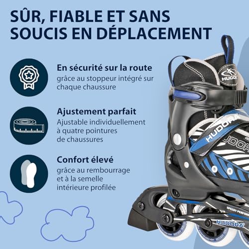 Rollers HUDORA confortables et stylés avec coque extensible en 4 tailles - 6