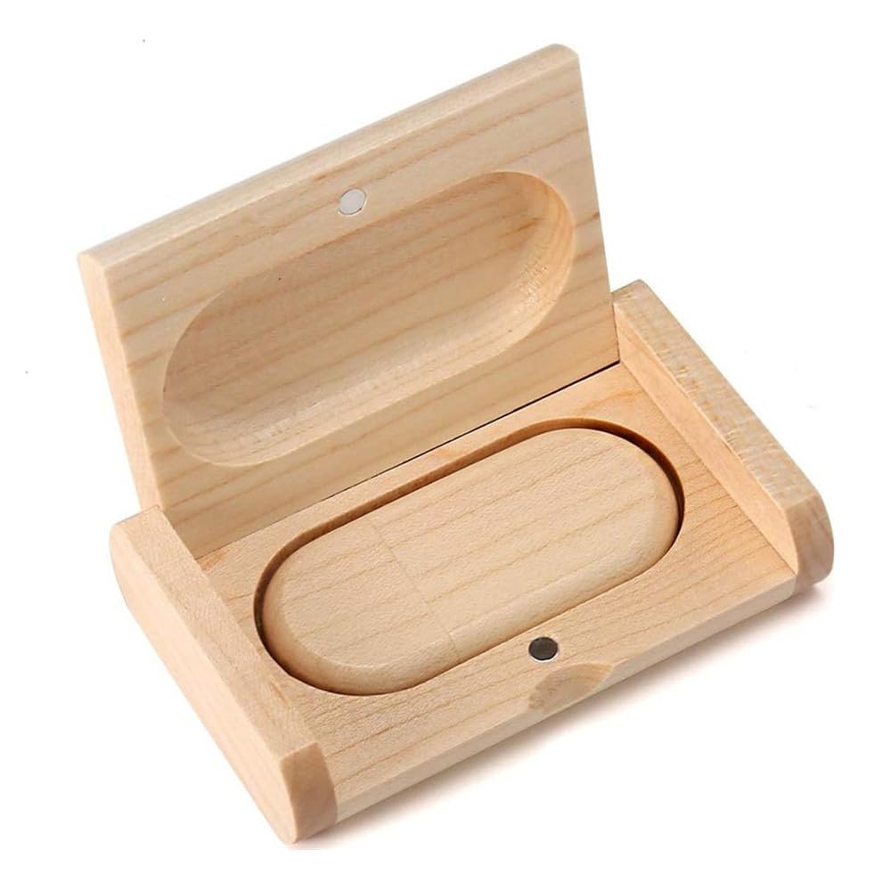 5 szt. USB 3.0 64 GB Flash Driver, drewniane pendrive USB, pendrive z drewnianym pudełkiem (3.0 64 GB, drewno klonowe elipsa)
