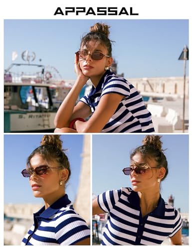 Retro Small Rectangle Sunglasses for Women Men Trendy Narrow Square Sunnies AP3729