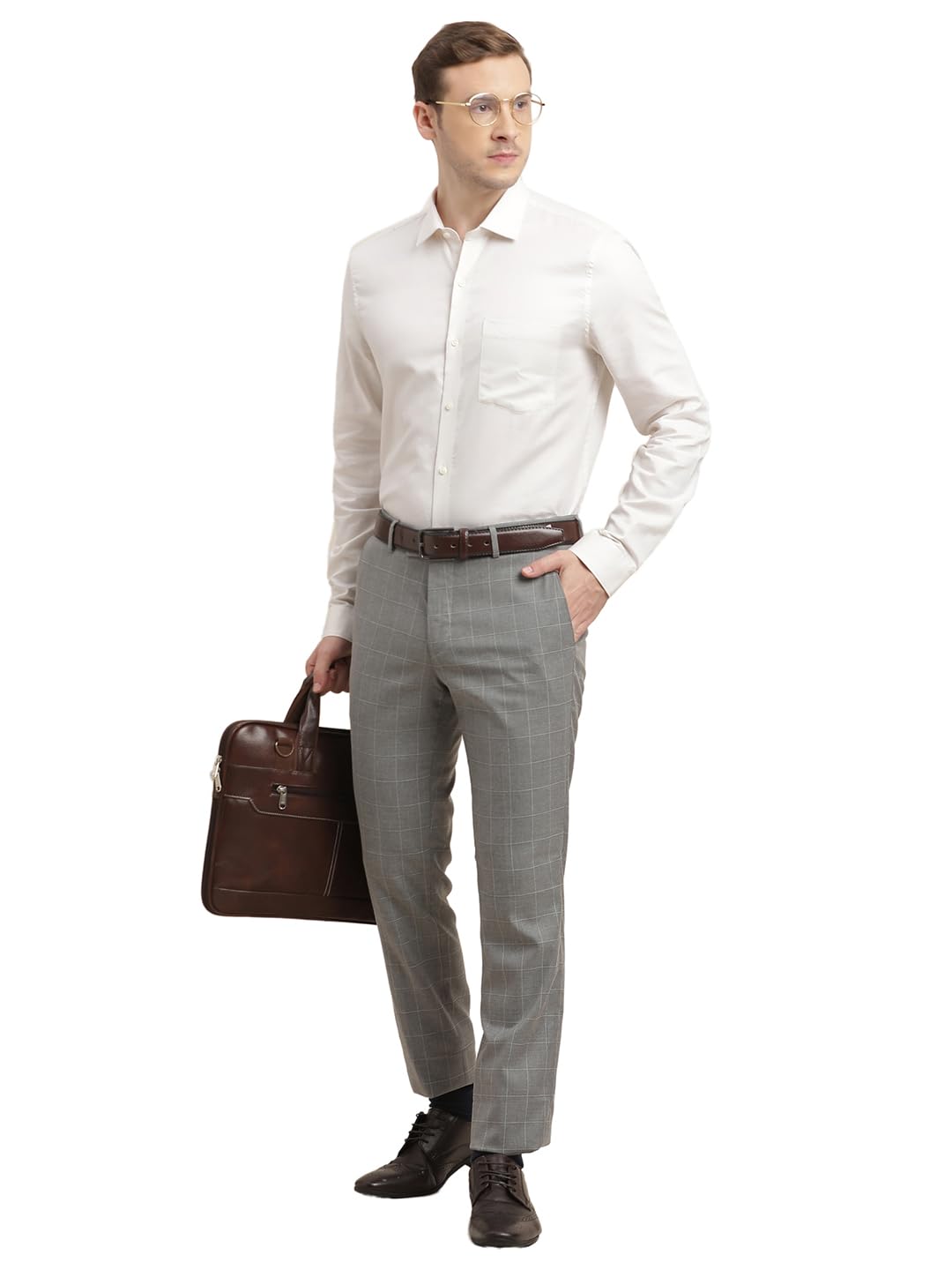 Turtle Camicia formale da uomo 100% cotone slim fit con stampa Dobby a maniche lunghe