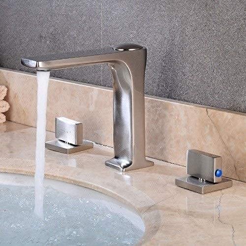 Rubinetti Rubinetti Caldo Freddo Rubinetto Caldo e Freddo_Bagno Rubinetto Acqua Calda e Fredda Nero Rubinetto Lavabo Tre Fori Fascia Accessori/Nero(Chrome)