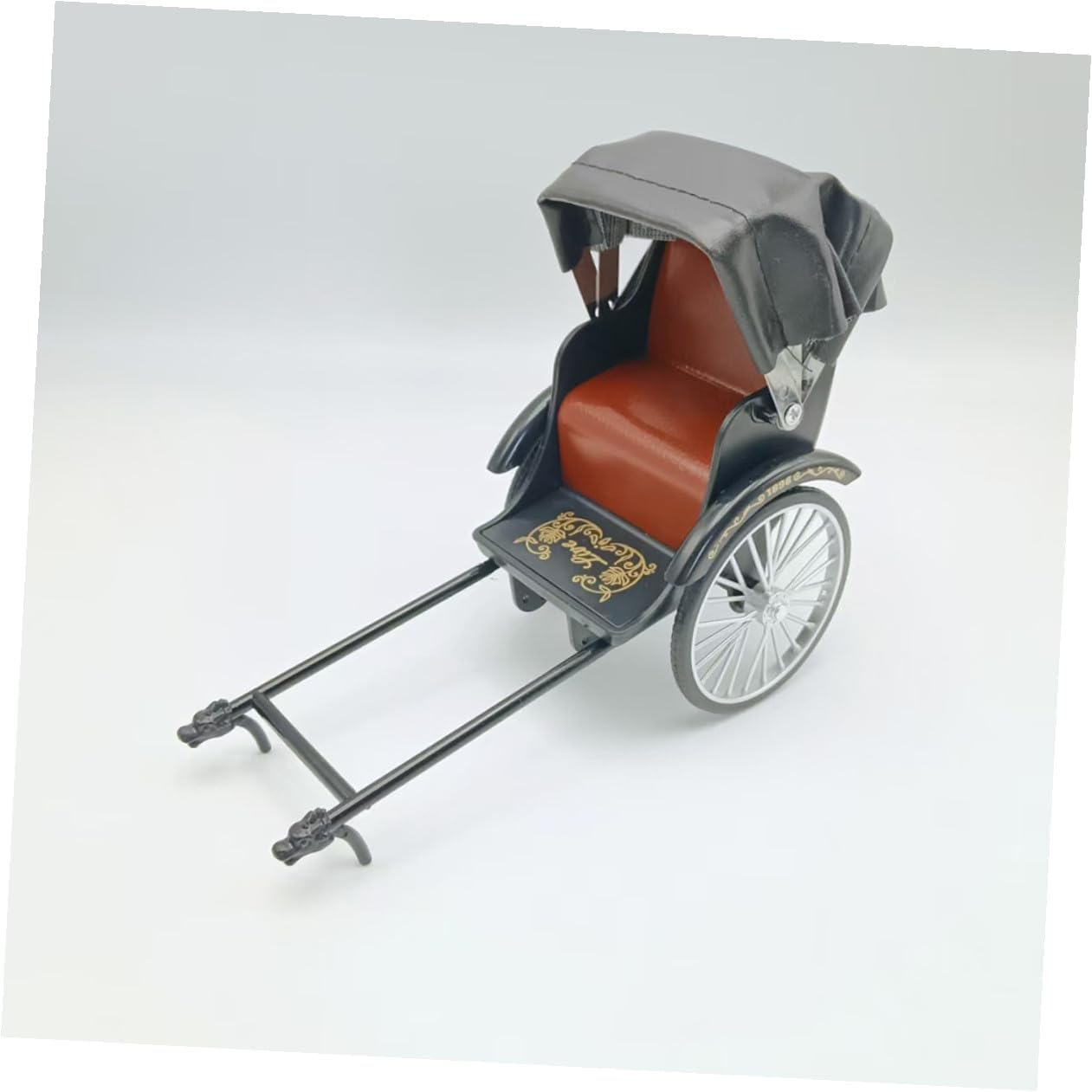 PRETYZOOM Vintage Hand-Pulled Cart Figurine Handmade Miniature Model Alloy Sculpture Retro Home Decor Accent Collectible Vehicle for Desk and Photo Props