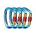 4 - Pack 25KN Rock Climbing Carabiner , D-shaped Hot-forged Magnalium Locking Climbing Hook Holds 5511lbs with Screwgate Clip Climber Hiking Karabiner Outdoor Sport Tools CE Certified (Blue, 4 pack)