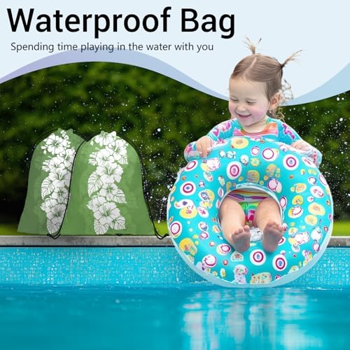 Image of Hibiscus Flower Gymnastics Grip Bags Green Drawstring Gym Storage Pouch for Gymnasts Holding