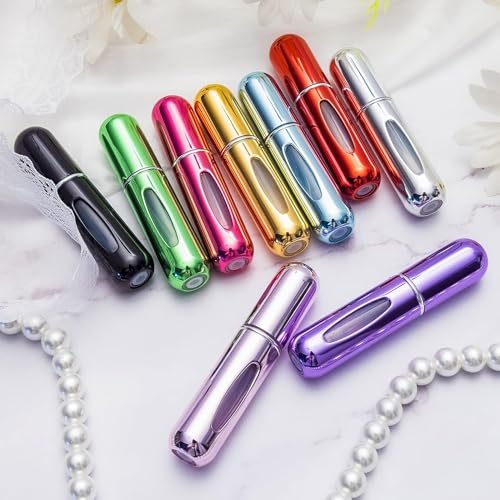 Image of Pack of 2 Mini Refillable Perfume Spray, Atomizer Bottle, Scent Pump Case (Multicolor)