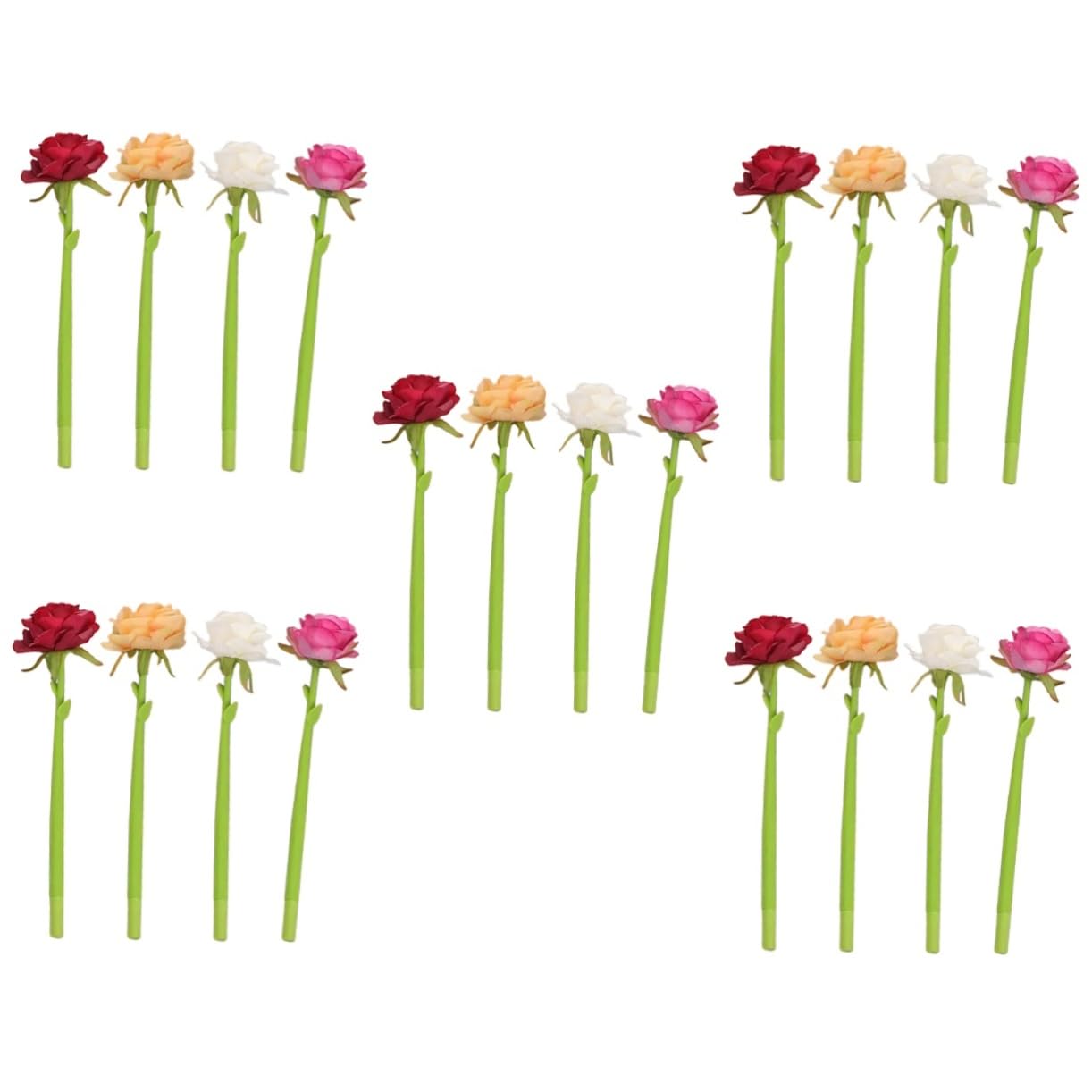 Lurrose Lot De 5 Stylos Élégants En Forme De Rose Stylos Gel À Écriture Fluide De Modelage De Rose Mode Féminine Portables 4 Pièces X 5