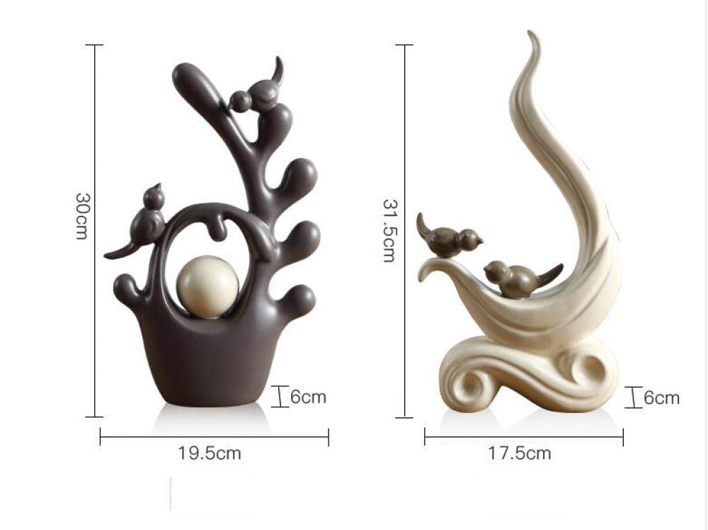 Decorazione creativa per la casa moderna per la casa, statuetta per ufficio, statuetta di animali in ceramica, statuette di animali in ceramica, per soggiorno, armadio, scrivania, uccelli, cervi,