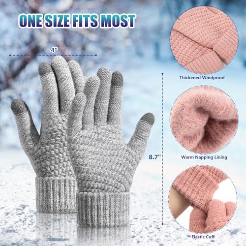 Trifabricy Womens Winter Gloves, 4 Pairs Touchscreen Gloves forCold Weather - image 3