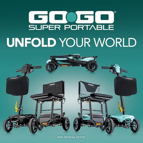 Pride Mobility Go-Go Super Portable Travel Lightweight Folding Mobility Scooter | up to 4.5 mph Go Go Scooter for Seniors, Adults, Elderly | Airline-Compliant Lithium Battery (Mint) - Thumbnail 6