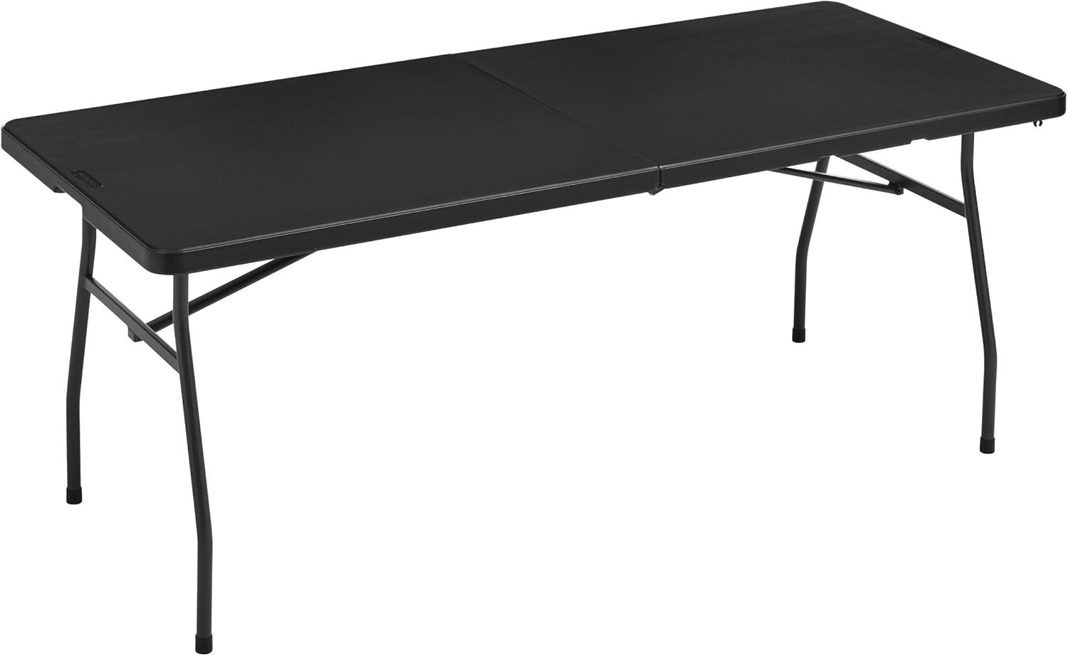 Amazon Basics Heavy Duty Portable Folding Table 6 ft with Carrying Handle, Indoor & Outdoor, Black 6 ft Black