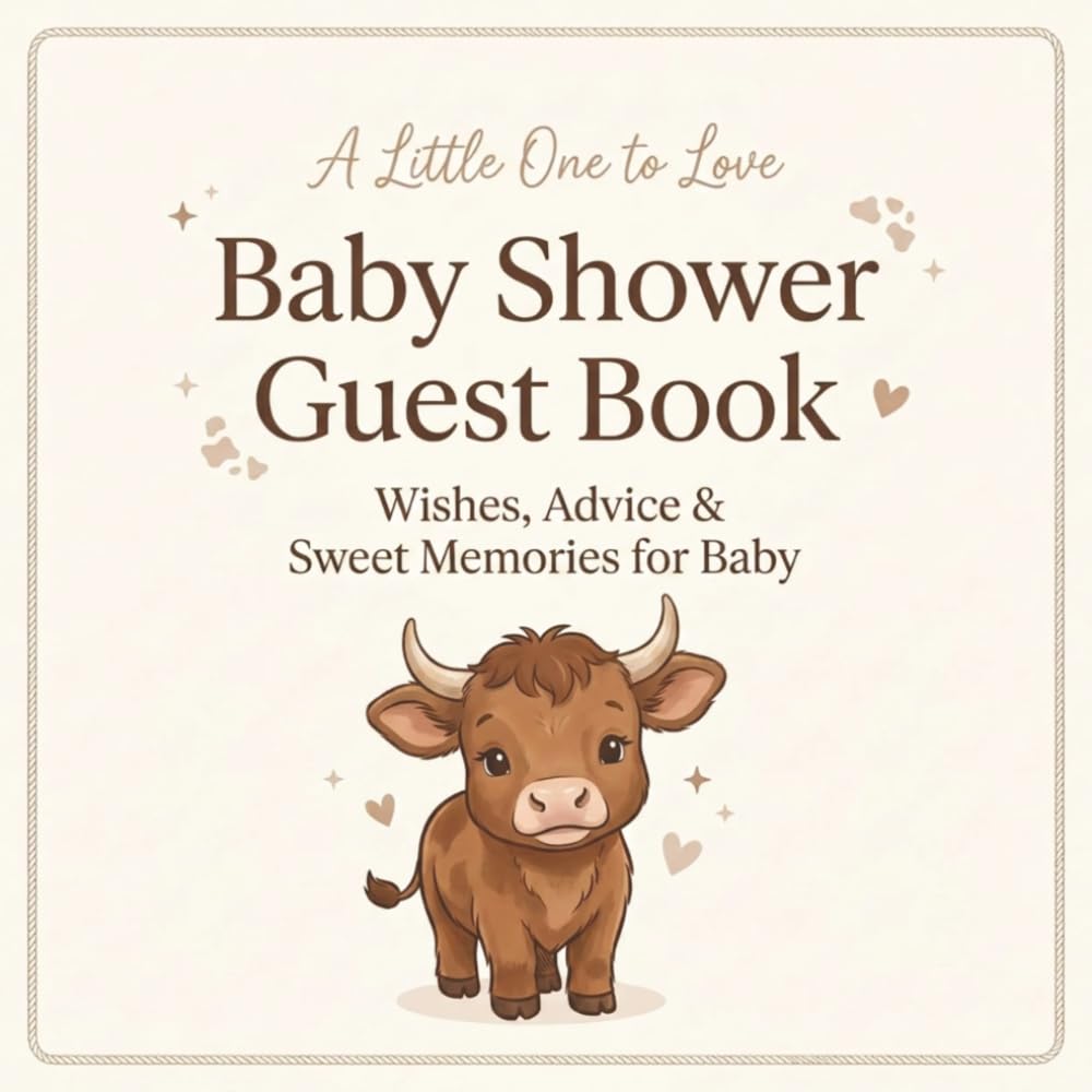 Brown Cow Baby Shower Guest Book: A Sweet Baby Shower Keepsake Book with Guest Sign In, Wishes for Baby, Advice for Parents, Baby Predictions, Letters to Baby & Gift Tracker