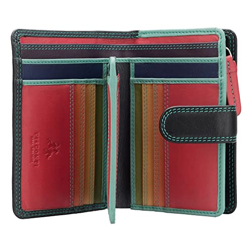 Image of VISCONTI Rainbow Leather Ladies Purse Style RFID Blocking RB51 (Black Rhumba)