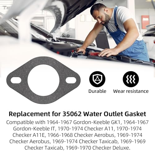 Image of (12-Pack) Calvana Thermostat Housing Gasket Replacement for 35062 Water Outlet Gasket, Automotive Replacement Gasket Sets for Most Vehicle Models