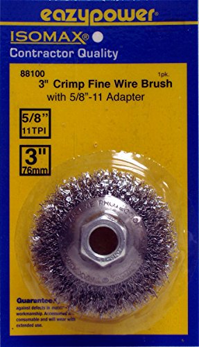 Image of Eazypower 88100 3 inch Crimp Fine Wire Beveled Brush with 5 /8 inch-11 inch Arbor (1-Pack)