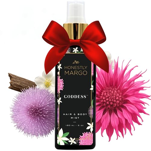 Honestly Margo Goddess Hair & Body Mist (6 Oz) – Alluring Perfume for Women for Hair and Skin with Bergamot, Jasmine, Musk, Amber and Oud Scent – Luxury Hair Perfume for Women & Body Spray