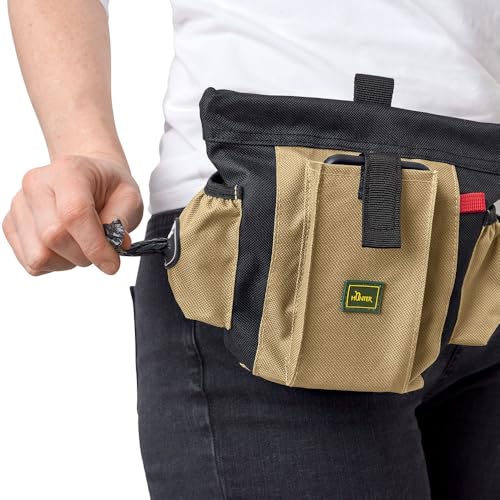 HUNTER Bugrino profi Gürteltasche, Futterbeutel, Leckerlitasche, für Training und Ausbildung, 22 x 18,5 cm, schwarz/beige