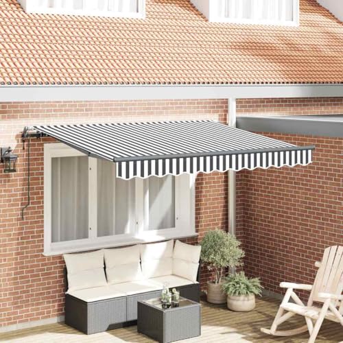 Auvent rétractable extérieur imperméable store banne manuel anthracite INLIFE