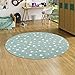 Alfombra Infantil y de Juego Redonda con diseño de Estrellas - Verde Menta - 4 tamaños