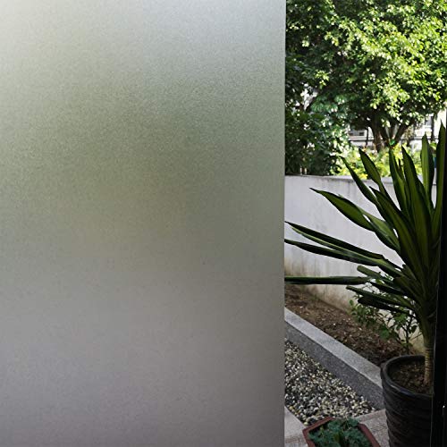 Película para ventana Películas adhesivas estáticas opacas Película no adhesiva Pegatinas para ventanas esmeriladas de privacidad Películas estáticas anti-UV blancas mate Oficina 40cm×5M