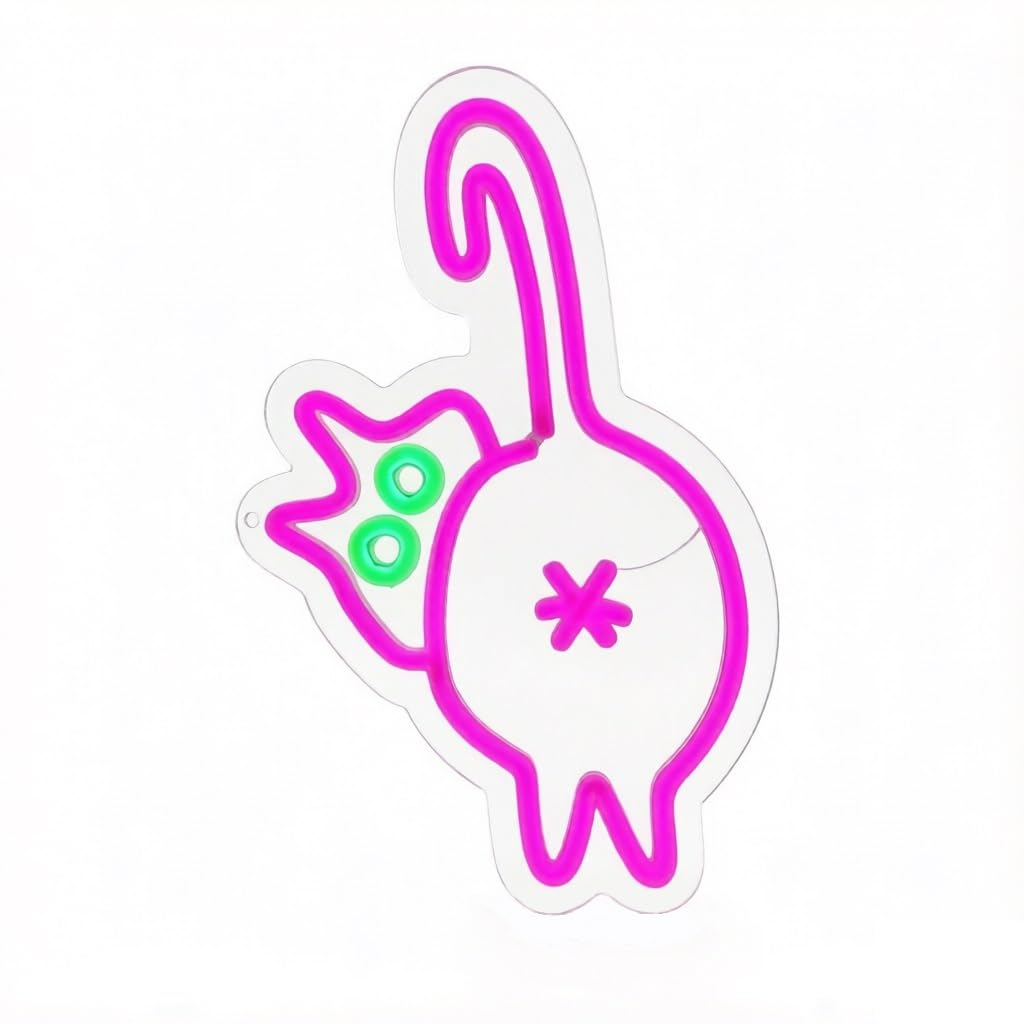 Cat Butt Neon Sign USB Powered Acrylic Funny Cat Wall Light