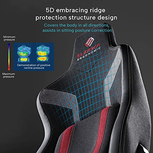 Image of EUREKA ERGONOMIC Gaming Chair GC08, Computer Gamer Chair with Lumbar Support, Racing Style Gaming Chairs with 4.3in Thicken Seat Cushion, Ergonomic Gaming Chair for Adults, Red