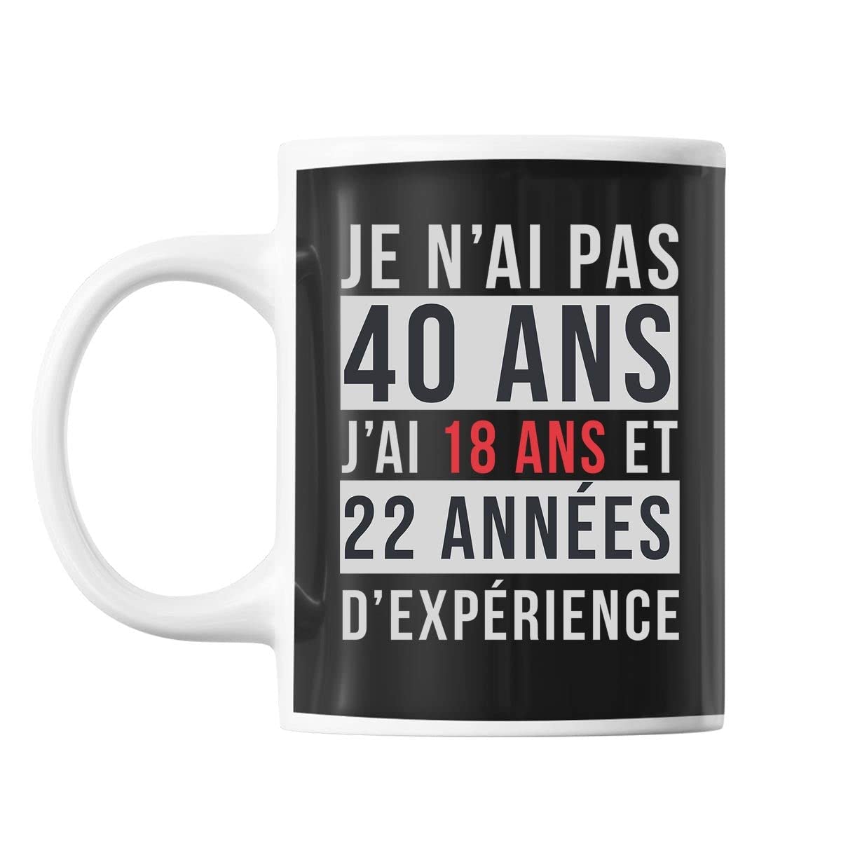 Planetee Mug 40 Ans Expérience Noir