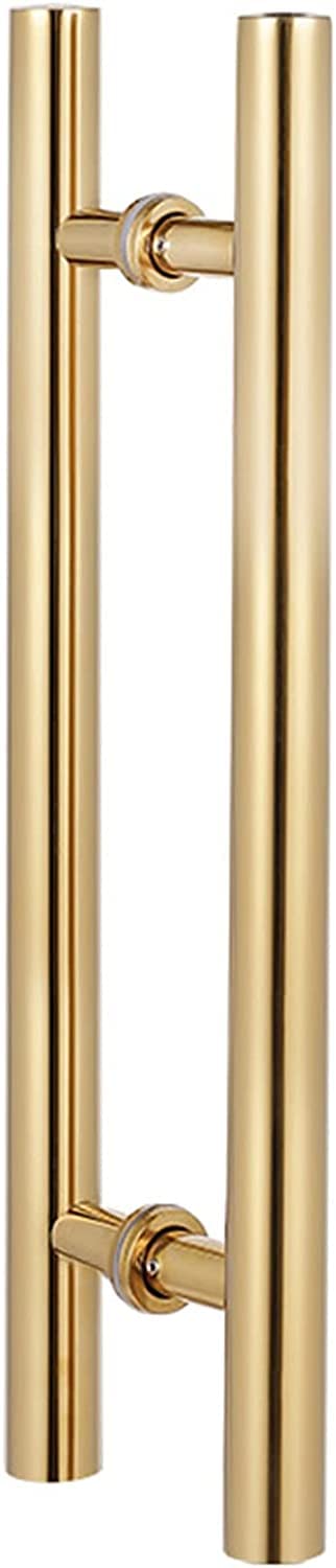 Circir Gold Entry Glass Shower Pull And Push Door Handle,Modern Stainless Steel Door Handle, H Shape Barn Door Pull Handle(,80Cm/2.6Ft)