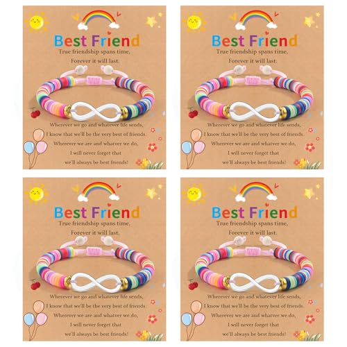 Image of 2 /3 /4 Pcs Best Friend Bracelet Heart /Butterfly /Infinity /Unicorn Matching Handmade Friendship Sister BFF Best Friends Bracelet Birthday Gifts for Her