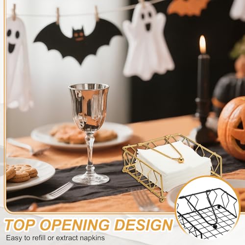 Porte-serviettes plat en métal noir distributeur de serviette table maison - 6
