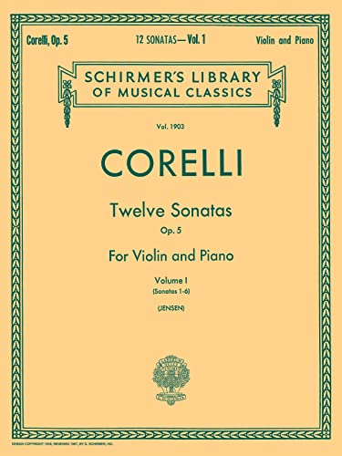 Twelve Sonatas Op 5 Volume 1 recueil de partitions papier premium