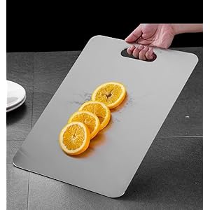 Titanium Cutting Board, New Titanium Cutting Board, Top, 100% Pure Titanium Cutting Boards for Kitchen, Healthy Premium Dual-Sided Chopping Board for Fruit, Meat, Vegetable. (Large - 18" x 12") Titanium Cutting Board New Titanium Cutting Board Top 100 Pure Titanium Cutting Boards for Kitchen Healthy Premium Dual Sided Chopping Board for Fruit Meat Vegetable Large 18 x 12
