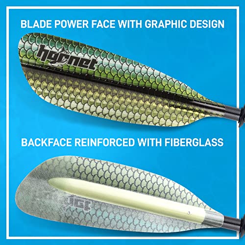 Image of Hornet Watersports Fiberglass Kayak Paddle for Adults- Ideal for Touring, Fishing and Boating- 90.5 inches / 230CM Adjustable with Carbon Fiber Shaft- Kayak Oars Kayaking Equipment