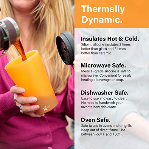 image for Silipint Silicone Pint Glass Set, Patented, Shatter-proof, Unbreakable