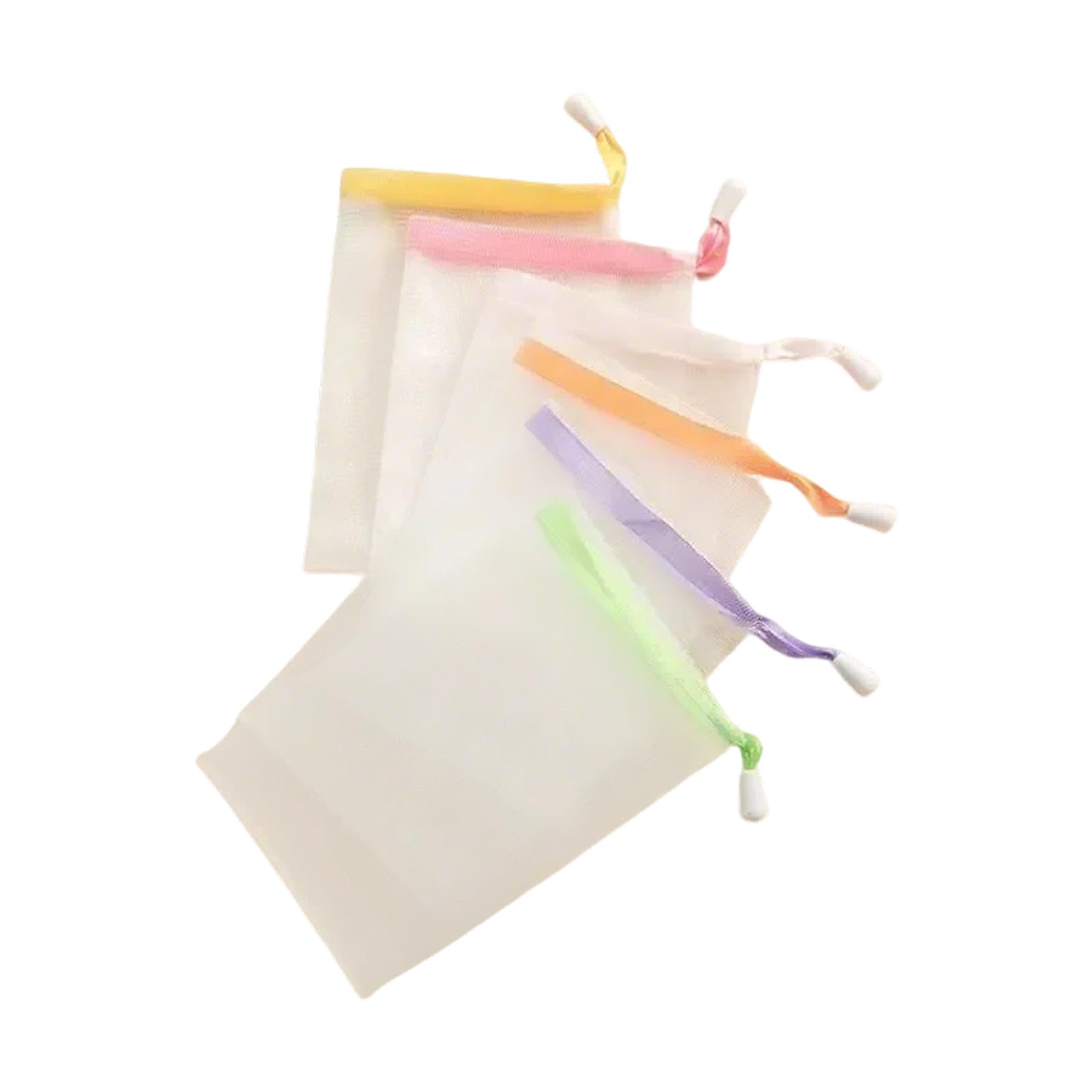RAFGALDEX Practical Meshes Wash Bags Sturdy Materials Ribbon Closure Ideal for Storing Groceries Bath Soaps and Household Items Meshes Produce Bags